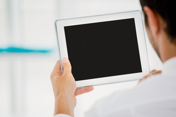 Businessman using digital tablet