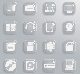 Computer equipment simple vector icons