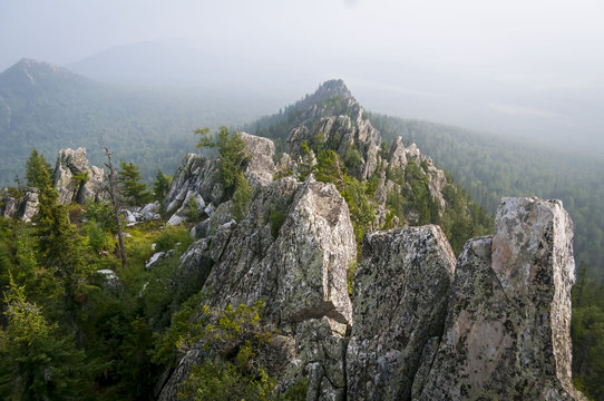 Malinovaya (Raspberry) Mount near Beloretsk, Bashkortostan, is one of the highest Ural Mountains in Russia. August 2013.
