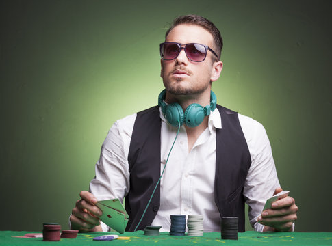 Player at the poker table