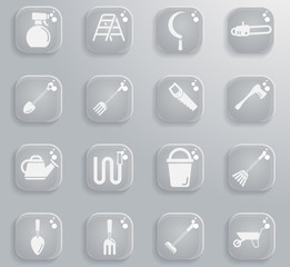 Garden tools simply icons