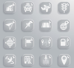 navigation ransport map icon set