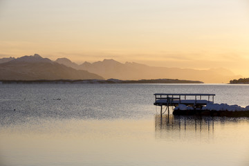 Sunset at Tranoyfjord on Senja Island, Troms county, Norway