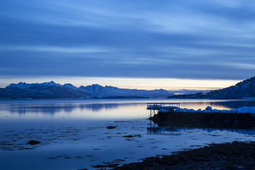 Evening view at Tranoyfjord on Senja Island, Troms county, Norway