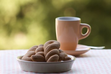 breakfast with biscuits of pastry