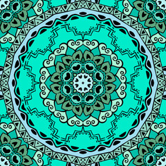 Seamless pattern with beautiful Mandalas. Vector illustration