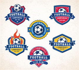 Naklejka premium Vector football or soccer logos