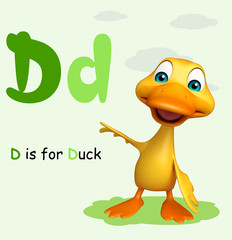Duck farm animal with alphabate