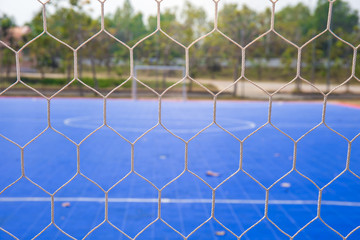Fototapeta premium Goal net with futsal field