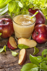 freshly squeezed juice made from organic and healthy apples
