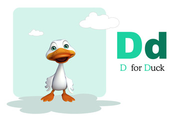 Duck farm animal with alphabate