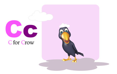Crow bird with alphabate