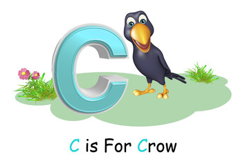 Crow bird with alphabate