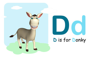 Donkey farm animal with alphabte