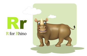 Rhino with alphabet