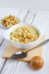 Onion soup with cheese