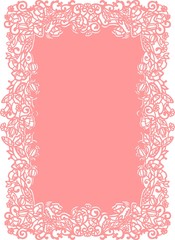 Laser cut wedding invitation template with flowers.