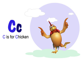 Chicken farm bird with alphabate