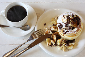 チョコバナナパンケーキ