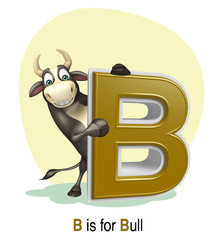 Bull farm animal with alphabate