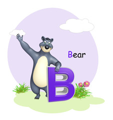  Bear wild animal with alphabate