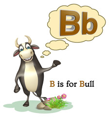 Bull farm animal with alphabate