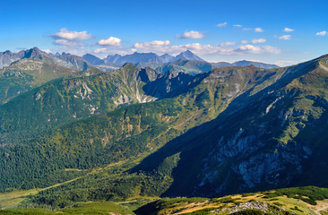 The rocky peaks of the High Tatras mountains in Poland.