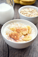 Healthy breakfast oats porridge