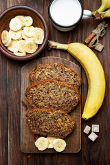 Slices of sweet banana bread