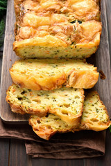 Vegetable moist bread with zucchini, cheese, eggs