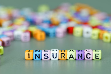 Insurance word on dices