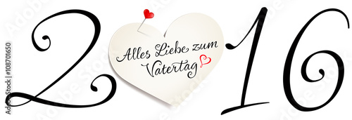 "2016 - Jahreszahl mit herzförmiger Karte und Pin mit ...