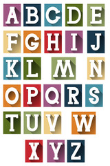 Colorful retro alphabet