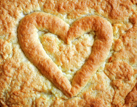 Heart on the pie for Valentine's Day, Anniversaries, and Birthday