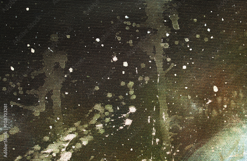 Poster abstract painting with blurry and stained structure. Color effect and Computer collage.