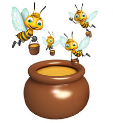 Bee with Honey pot