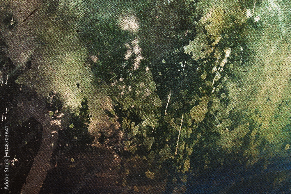 Poster abstract painting with blurry and stained structure. Color effect and Computer collage.
