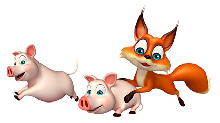Fox hunting Pig
