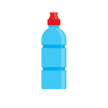 Sport bottle. Bottle of water. Icon bottle of water in flat style.