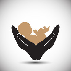 Concept of protecting Girl child, this can also used for test tube baby, save girlchild.