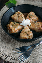 Stuffed cabbage with rice and meat