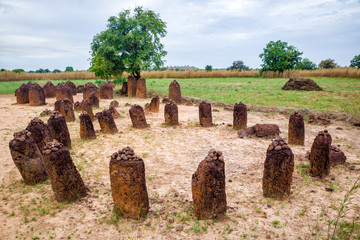 The ancient Wassu Stone Circles in Gambia - obrazy, fototapety, plakaty