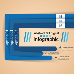 Fototapeta premium 3D infographic design template and marketing icons.