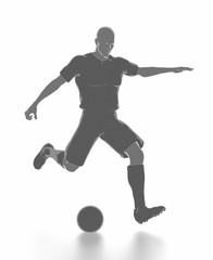 Fototapeta na wymiar Soccer player with ball