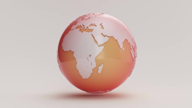 Earth 1017: An Earth globe rotates on a white cyc (Loop).