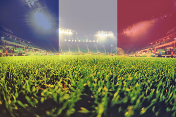 euro 2016 stadium with blending France flag