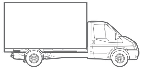 Vector outline truck