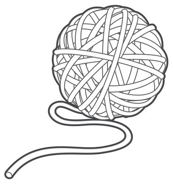 ball of yarn vector outline