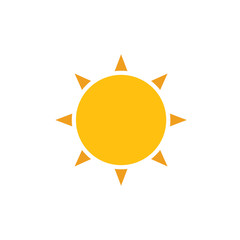 yellow gold sun with rays flat icon
