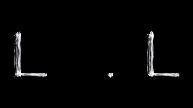 Created by light alphabet over black background. L. UHD